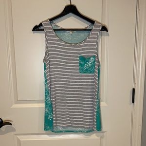 Andree by Unit gray/white stripe tank